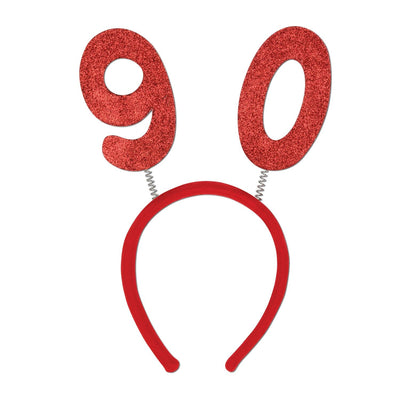 90th Birthday Party Glittered Boppers - Bulk 12 Pack
