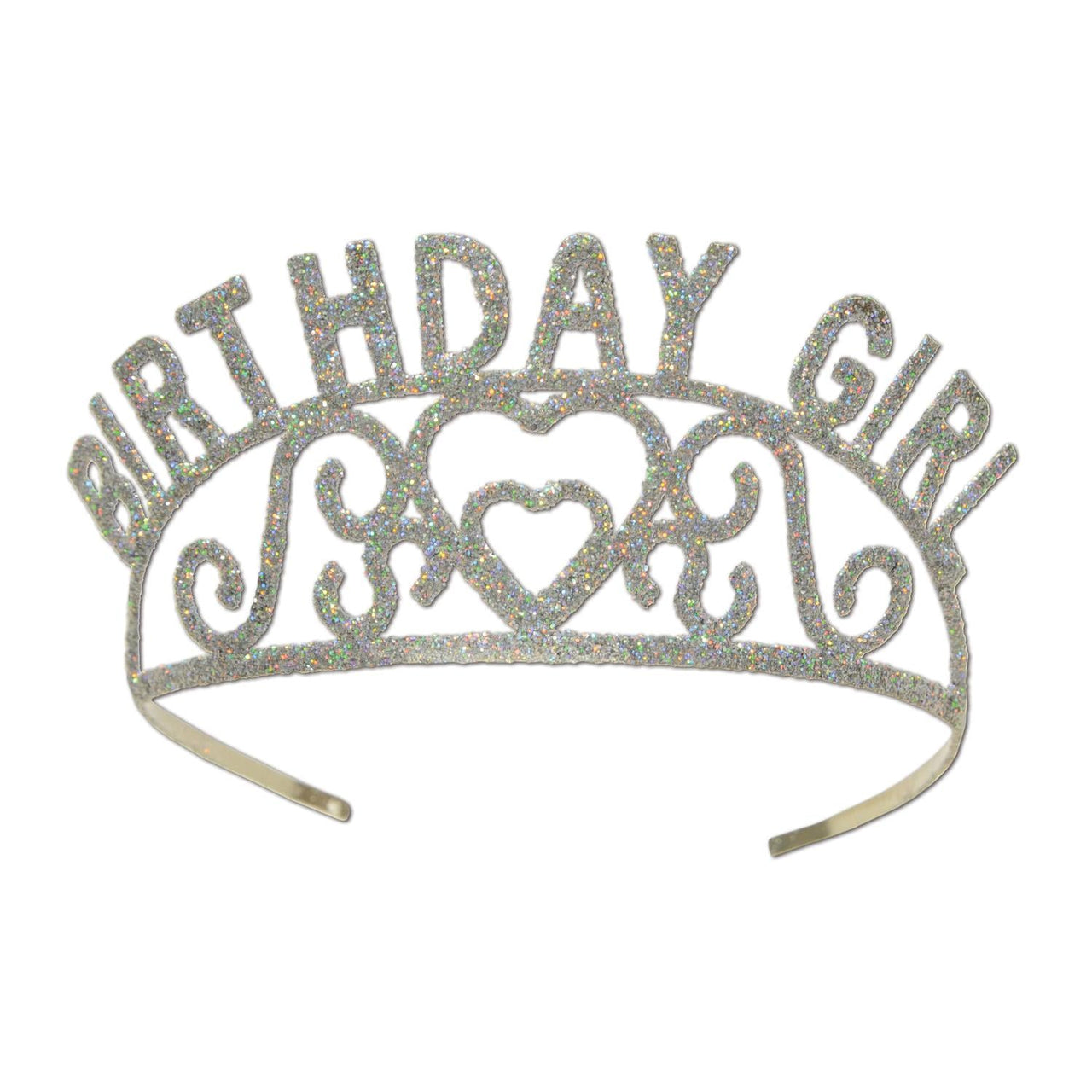 Glittered Metal Birthday Girl Tiara - Bulk 6 Pack