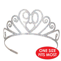 Glittered Metal 90 Tiara, party supplies, decorations, The Beistle Company, Birthday-AgeSpecific, Bulk, Birthday Party Supplies, Birthday Party Hats And Stuff to Wear 