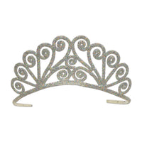 Glittered Metal Princess Tiara - Silver - Bulk 6 Pack