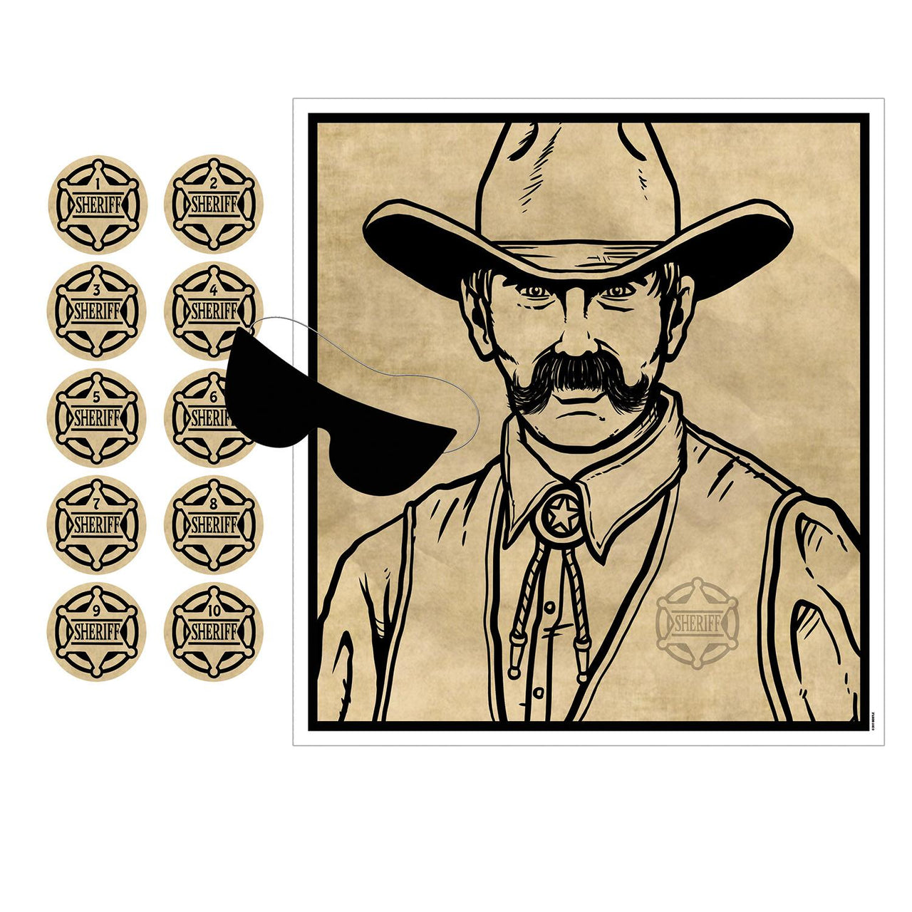 Pin The Badge On The Sheriff Party Game - Bulk 24 Pack