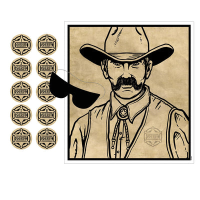 Pin The Badge On The Sheriff Party Game - Bulk 24 Pack