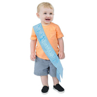 1st Birthday Satin Sash - blue - Bulk 6 Pack
