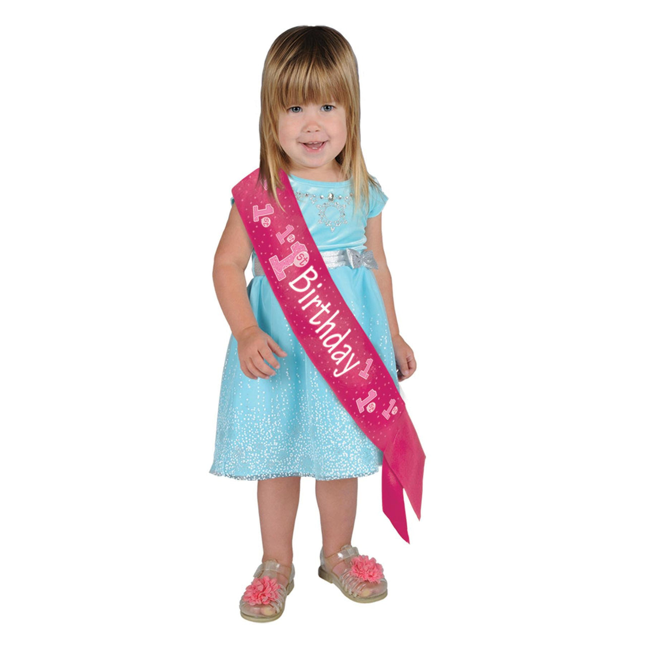 Pink 1st Birthday Satin Sash, party supplies, decorations, The Beistle Company, 1st Birthday, Bulk, Baby Shower Decorations, Baby Shower Accessories
