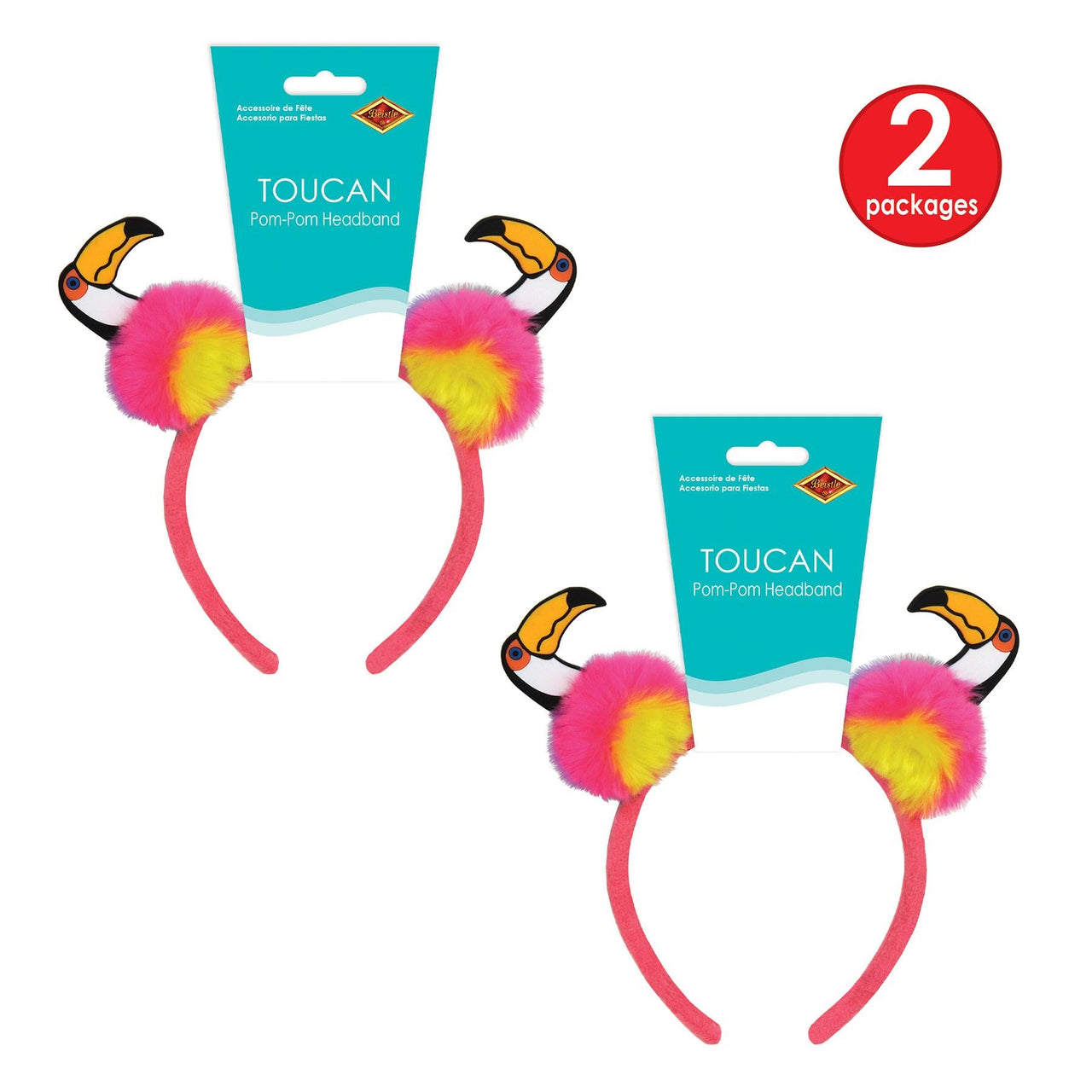 Toucan Pom-Pom Headband (Pack of 12)