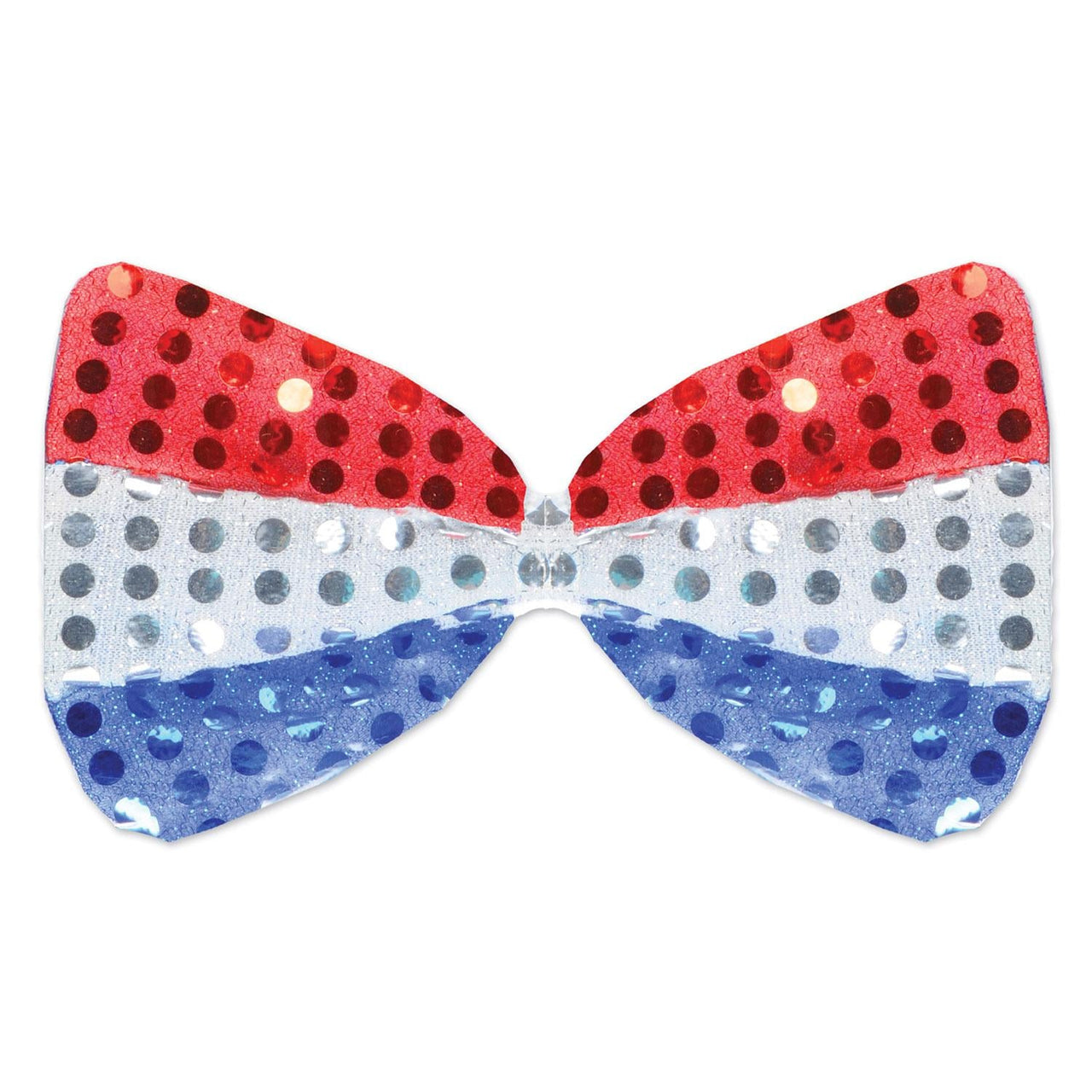 Glitz 'N Gleam Bow Tie - red - silver - blue - Bulk/12 Bow Ties