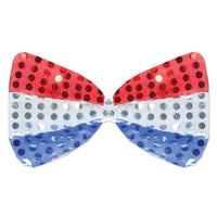Glitz 'N Gleam Bow Tie - red - silver - blue - Bulk/12 Bow Ties