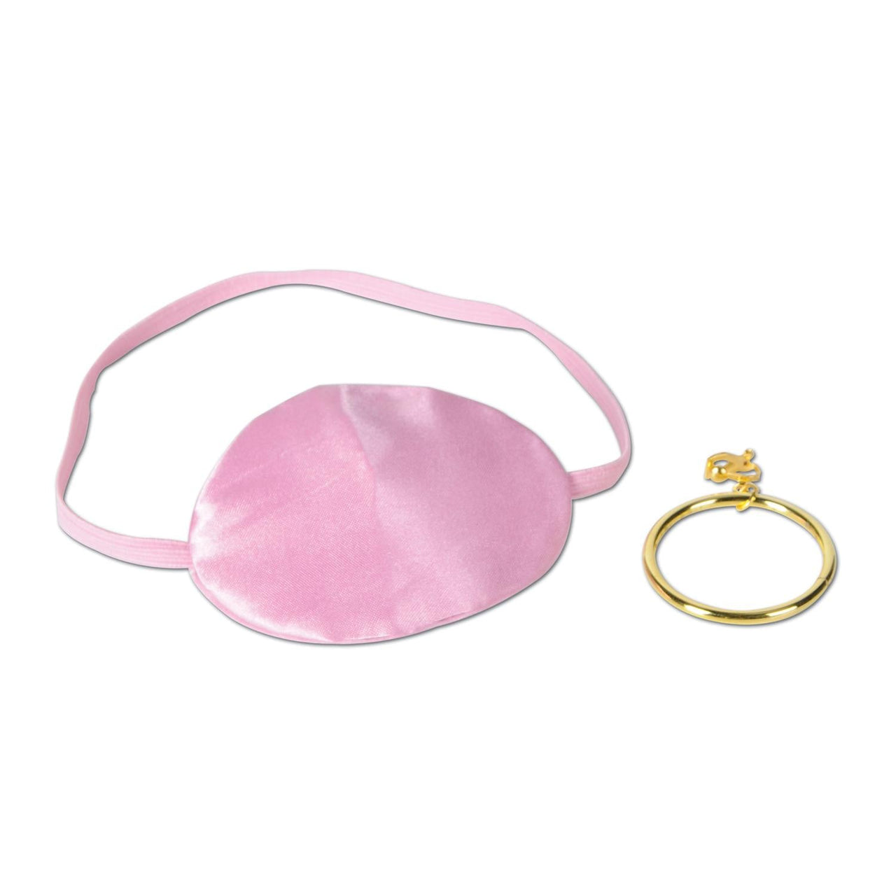Pink Pirate Eye Patch with Plastic Earring - Bulk/12 Sets