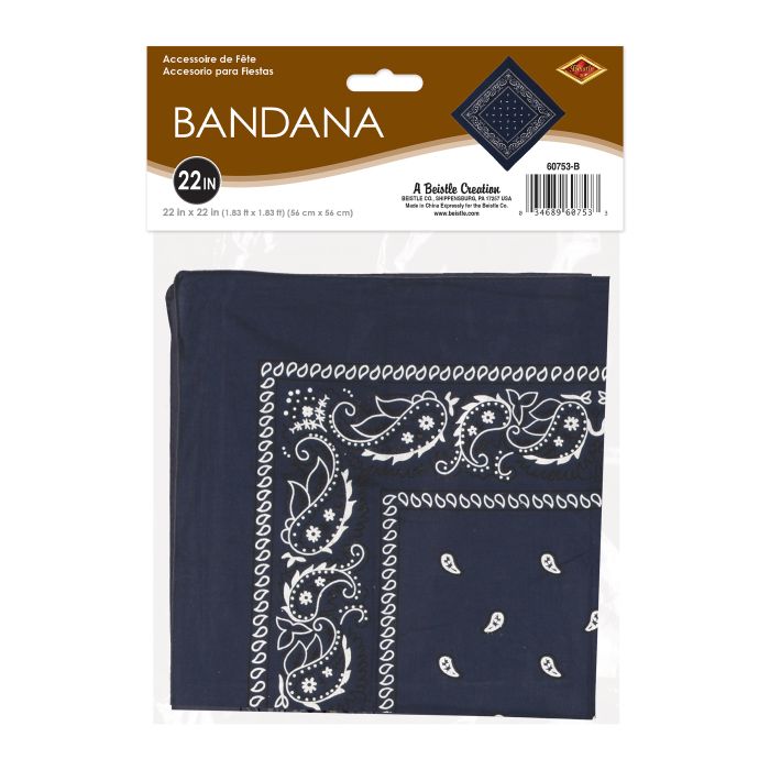 12 Pack Bulk Blue Bandana 22 inch x 22 inch Classic Western & Spirit - view 6