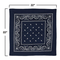 12 Pack Bulk Blue Bandana 22 inch x 22 inch Classic Western & Spirit - view 3