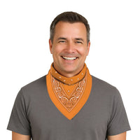 12 Pack Bulk Orange Bandana 22 inch x 22 inch Square Spirit & Western - view 2