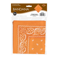 12 Pack Bulk Orange Bandana 22 inch x 22 inch Square Spirit & Western - view 6