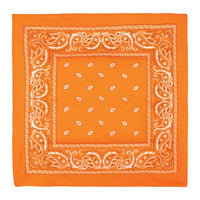 12 Pack Bulk Orange Bandana 22 inch x 22 inch Square Spirit & Western