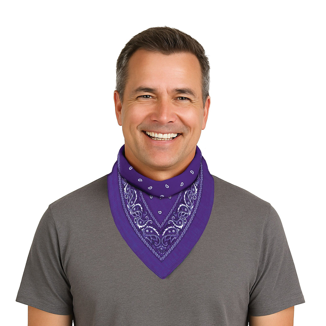 12 Pack Bulk Purple Bandana 22 inch x 22 inch Spirit & Western