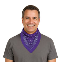 12 Pack Bulk Purple Bandana 22 inch x 22 inch Spirit & Western