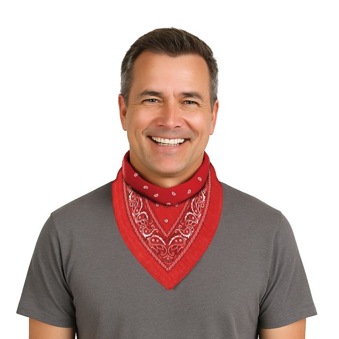 12 Pack Bulk Red Bandana 22 inch x 22 inch Spirit & Western - view 2