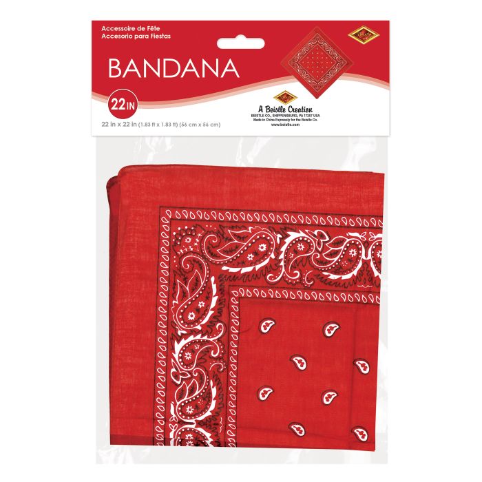 12 Pack Bulk Red Bandana 22 inch x 22 inch Spirit & Western - view 5