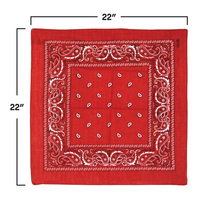 12 Pack Bulk Red Bandana 22 inch x 22 inch Spirit & Western - view 3