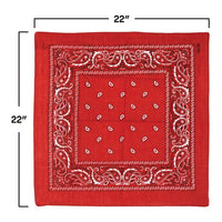 12 Pack Bulk Red Bandana 22 inch x 22 inch Spirit & Western - view 3