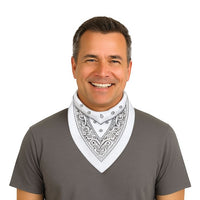 12 Pack Bulk Classic White Bandana 22 inch x 22 inch Versatile Accessory - view 2