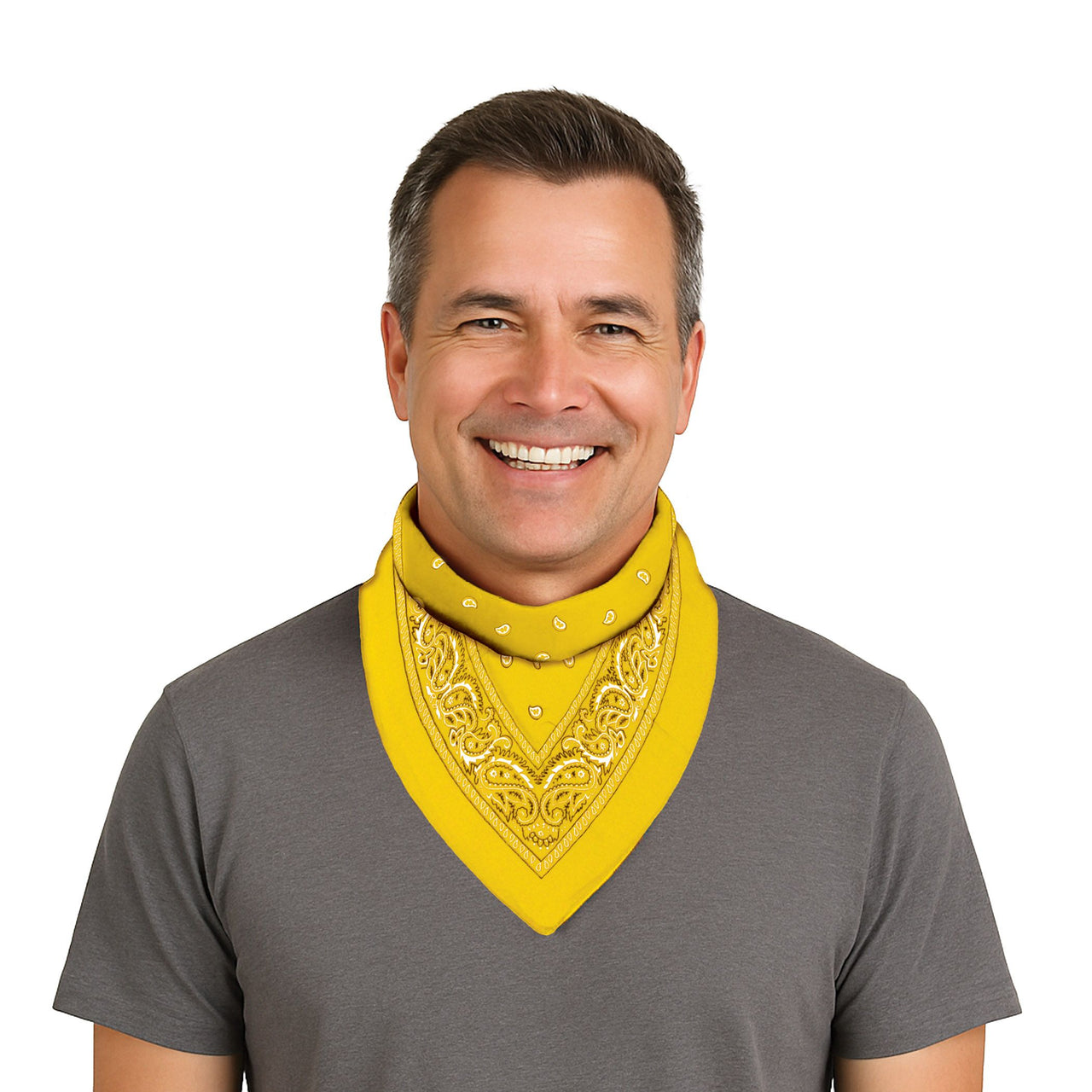 12 Pack Bulk Vibrant Yellow Bandana 22 inch Square