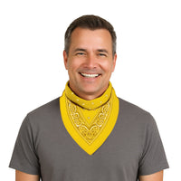 12 Pack Bulk Vibrant Yellow Bandana 22 inch Square