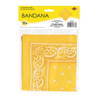12 Pack Bulk Vibrant Yellow Bandana 22 inch Square