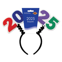 Beistle 2025 Boppers on Snap-on Headband - New Years Costume Boppers