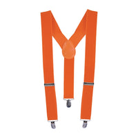 Adjustable Orange Suspenders - One Size Fits Most
