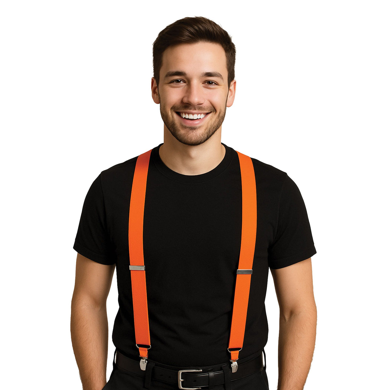12 Pack Bulk Adjustable Orange Suspenders One Size Fits Most