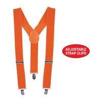 12 Pack Bulk Adjustable Orange Suspenders One Size Fits Most