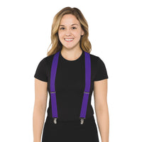 12 Pack Bulk Purple Suspenders Adjustable One Size Fits Most