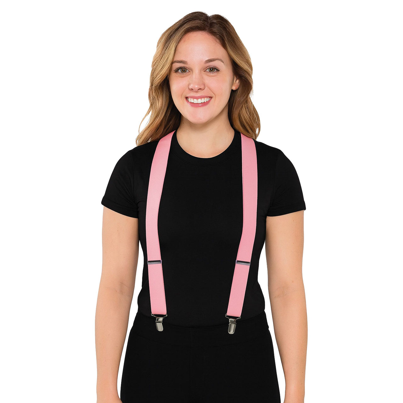 12 Pack Bulk Adjustable Pink Suspenders One Size Fits Most