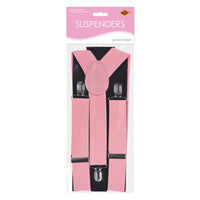 12 Pack Bulk Adjustable Pink Suspenders One Size Fits Most