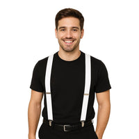 12 Pack Bulk Adjustable White Suspenders One Size Fits Most - view 2