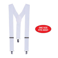 12 Pack Bulk Adjustable White Suspenders One Size Fits Most - view 3