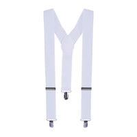 12 Pack Bulk Adjustable White Suspenders One Size Fits Most