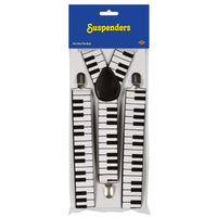 Piano Keyboard Suspenders - Bulk 12 Pack