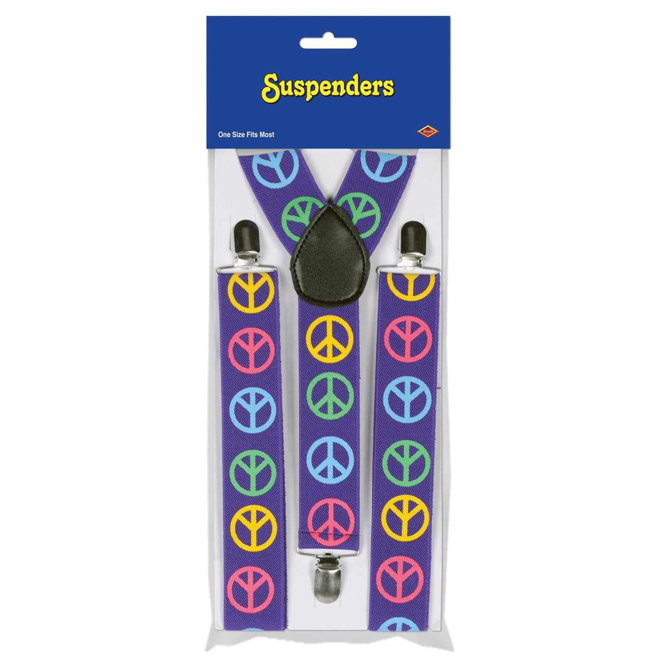 Peace Sign Suspenders - Bulk 12 Pack