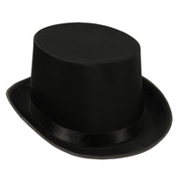 Satin Sleek Top Hat - black - Bulk 6 Pack