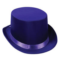 Satin Sleek Top Hat - purple - Bulk 6 Pack