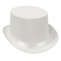 Satin Sleek Top Hat - white - Bulk 6 Pack
