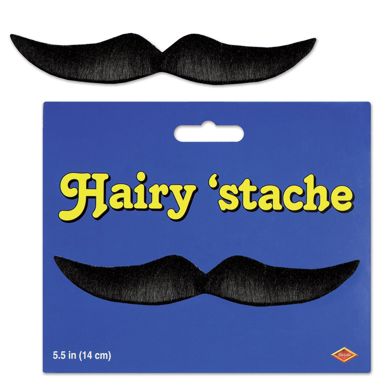 Halloween Hairy 'stache - black - self-adhesive - Bulk/12 Hairy Staches