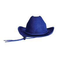 6 Pack Bulk Blue Velour Cowboy Hat One Size Fits Most