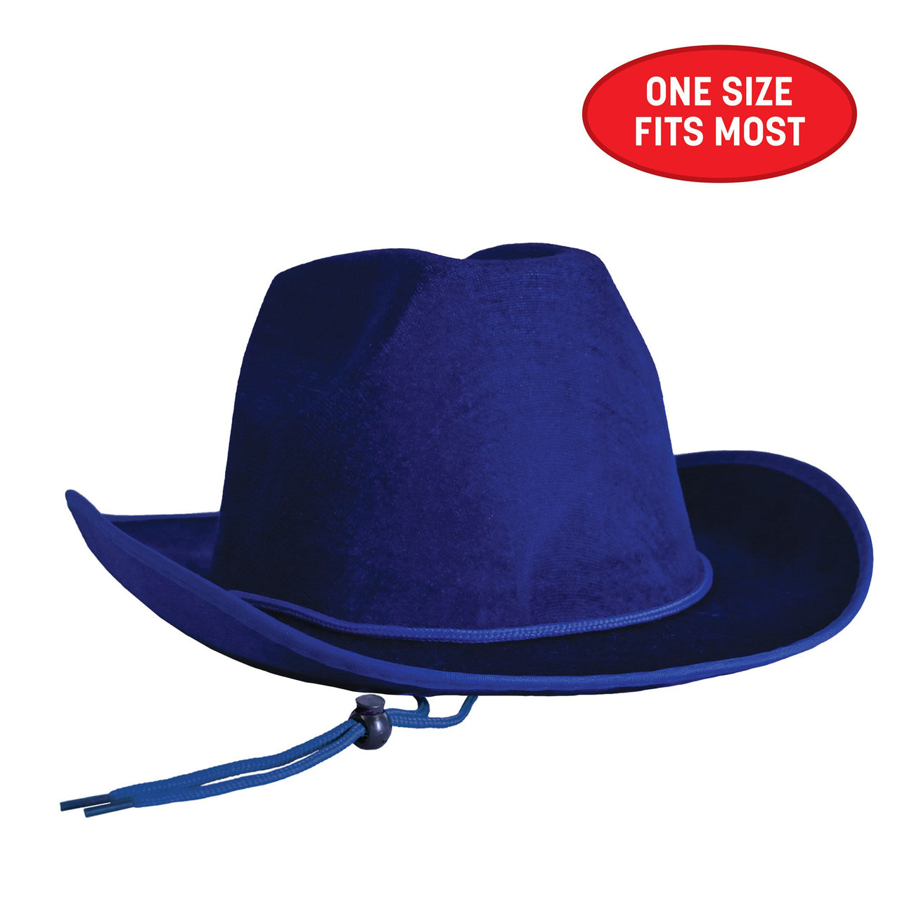 6 Pack Bulk Blue Velour Cowboy Hat One Size Fits Most