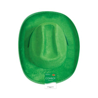 6 Pack Bulk Green Velour Cowboy Hat One Size Fits Most