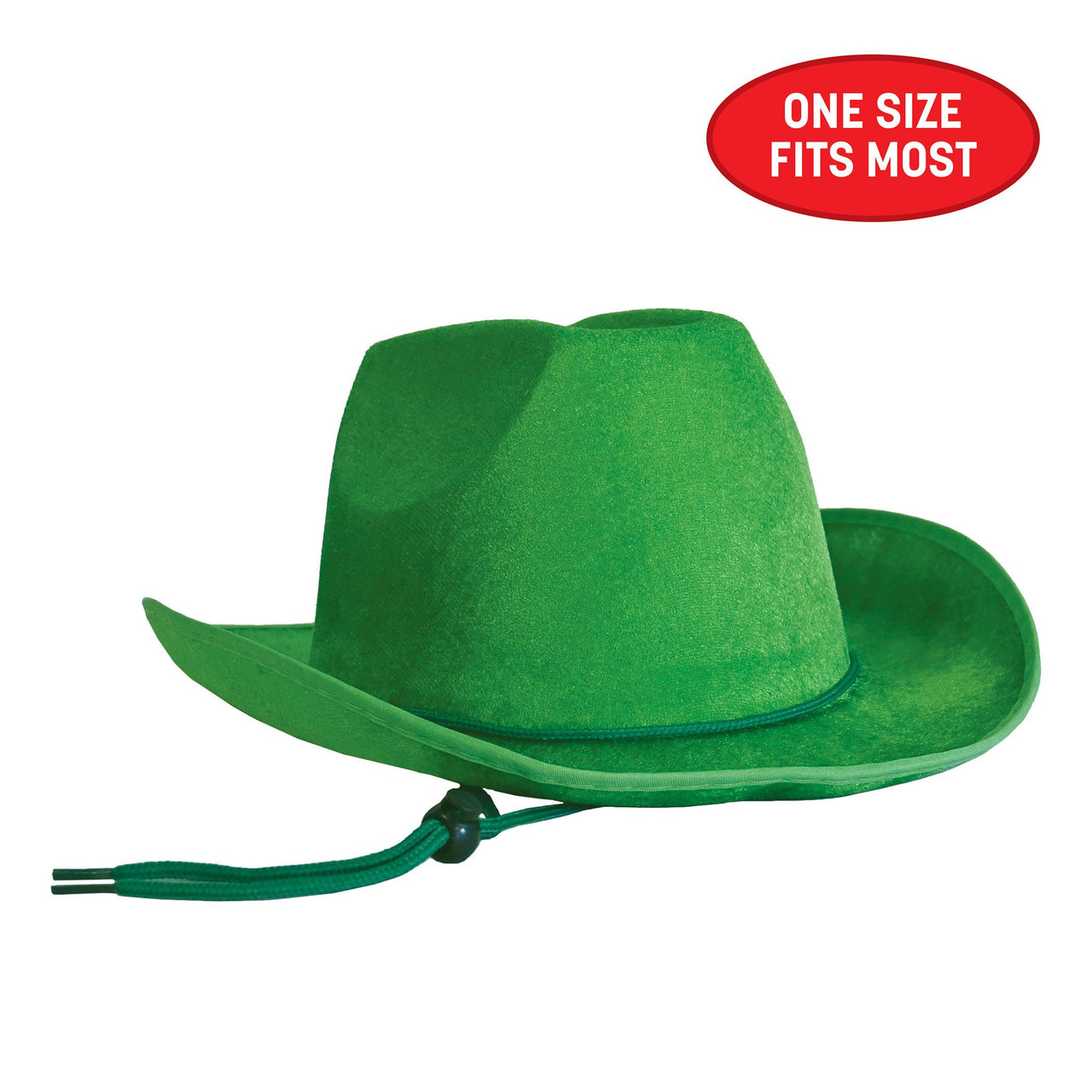 6 Pack Bulk Green Velour Cowboy Hat One Size Fits Most