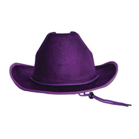 6 Pack Bulk Purple Velour Cowboy Hat One Size Fits Most