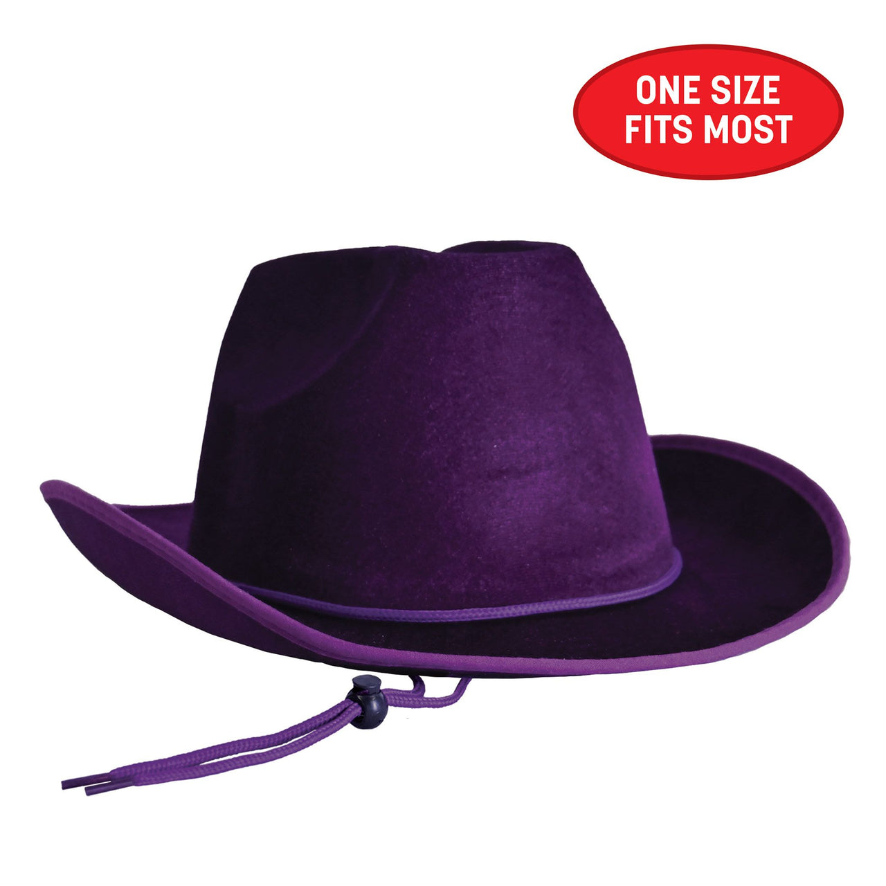 6 Pack Bulk Purple Velour Cowboy Hat One Size Fits Most