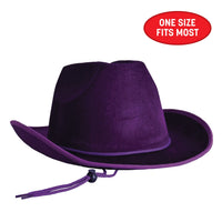 6 Pack Bulk Purple Velour Cowboy Hat One Size Fits Most